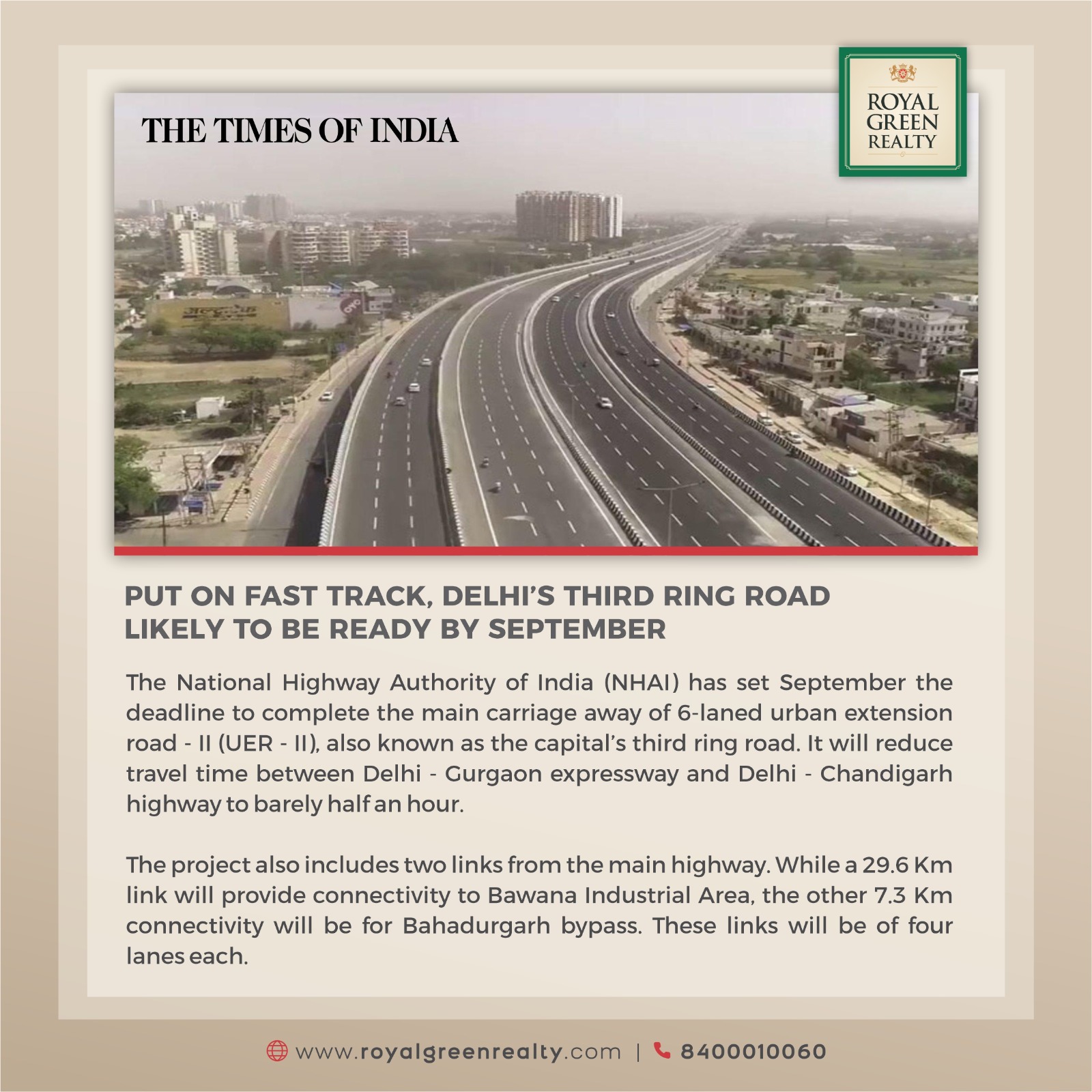 Put on fast track, Delhi's thrid ring road likely to be ready by september