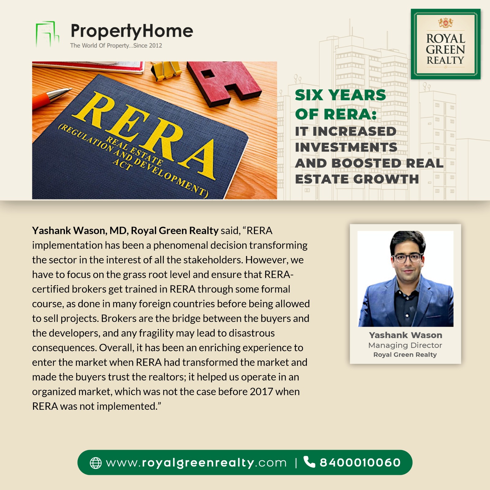 Six Years of Rera: It increased investments and bossted real estate growth