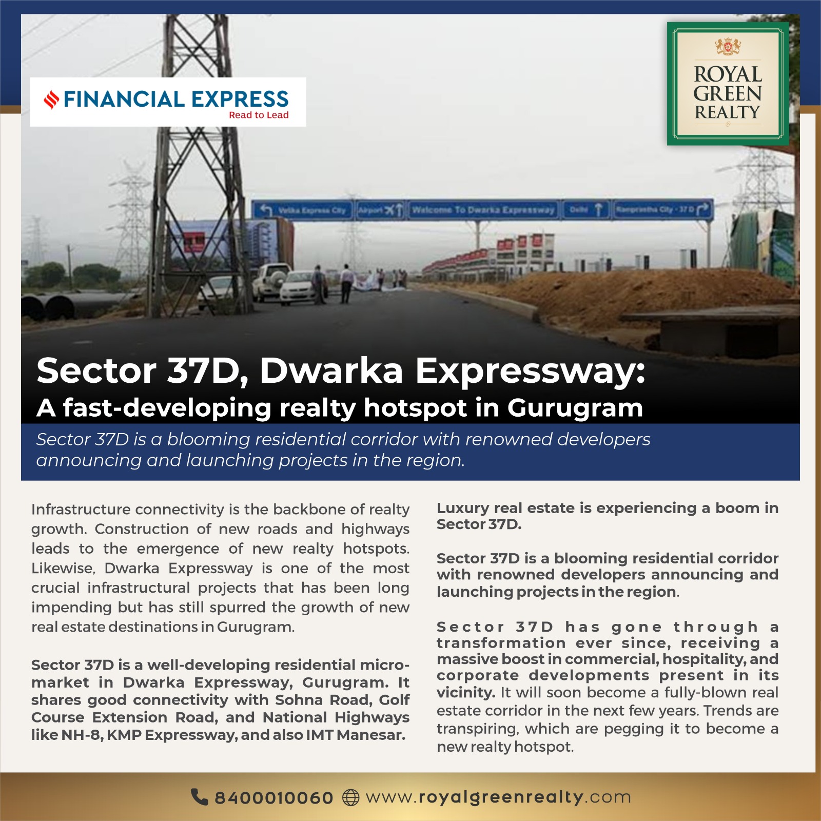 Sector 37D Dwarka Expressway: A fast developing realty hotspot in Gurugram